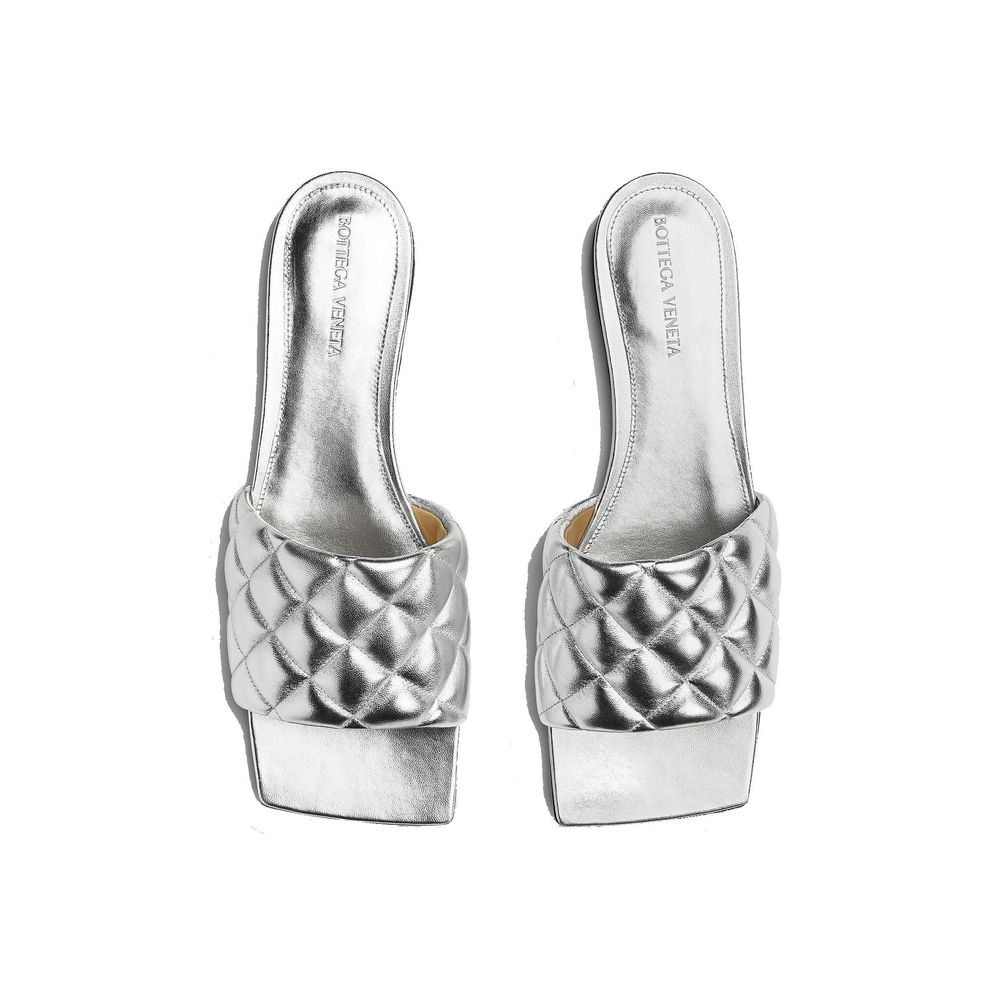 Bottega Veneta Silver Calfskin Sandals