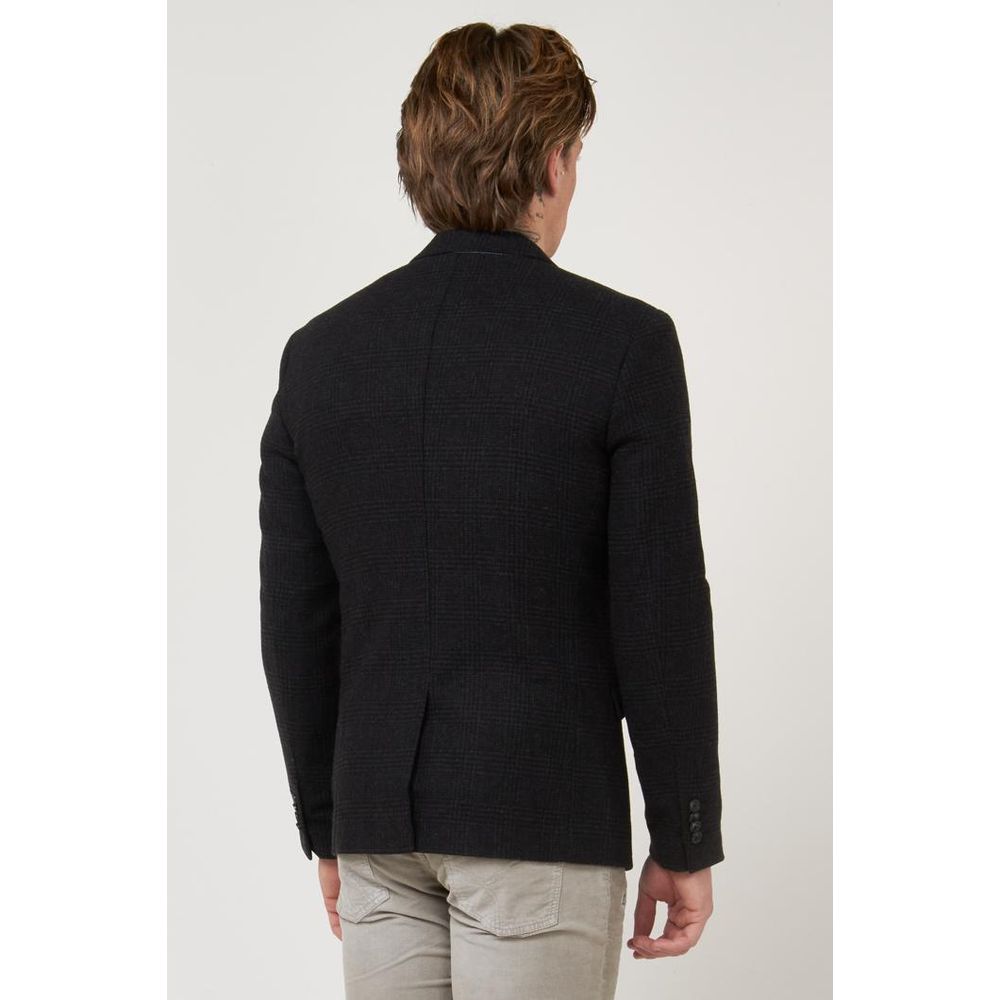 Gas Black Polyester Blazer