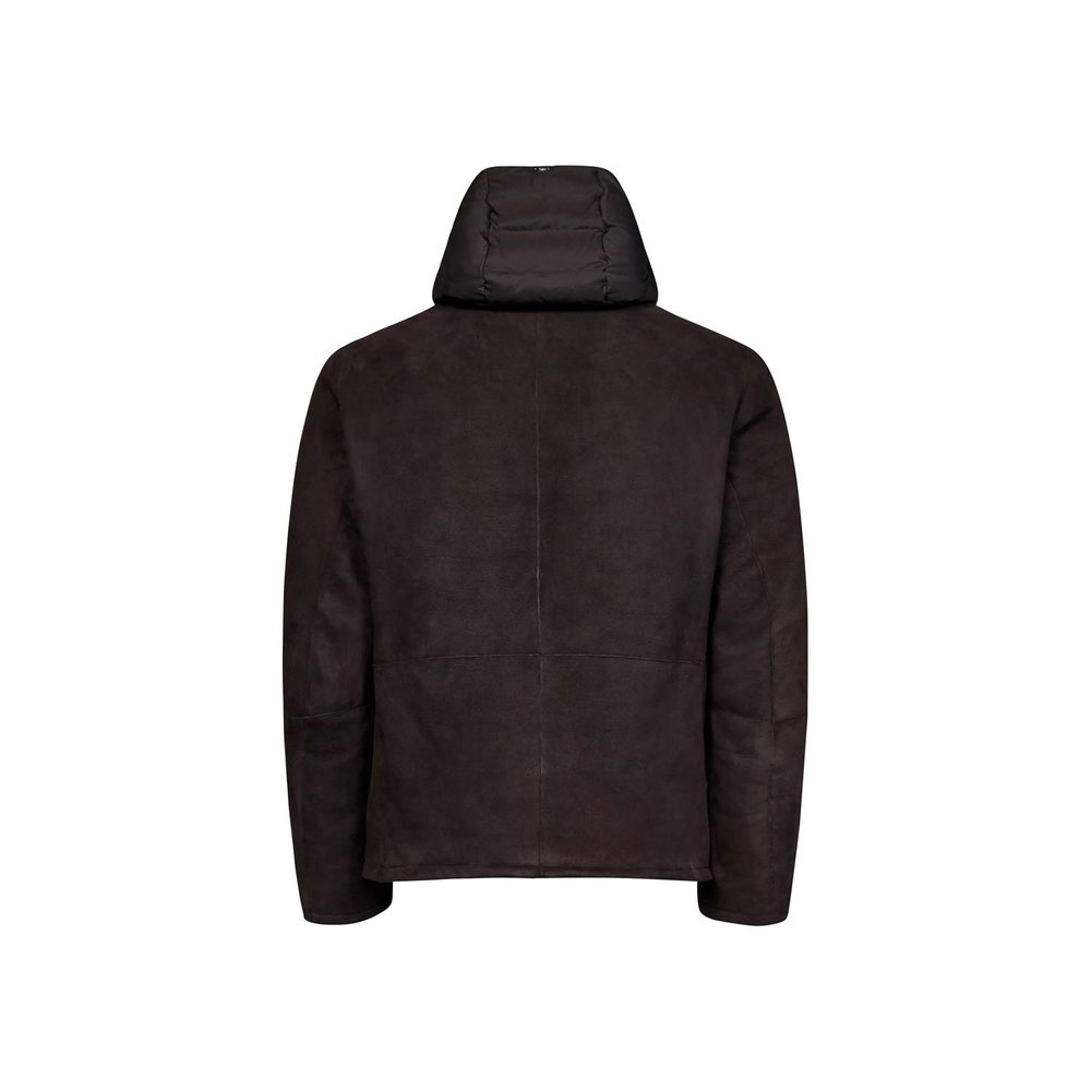 Herno Brown Lambskin Shell Jacket