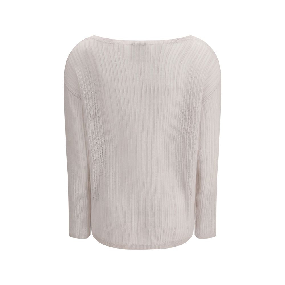 Allude White Cashmere Sweater