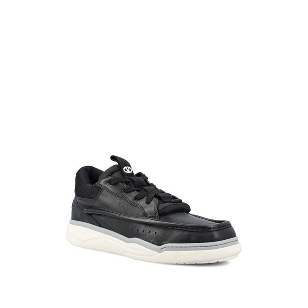 Valentino Garavani Black Lamb Leather Low Top Sneakers