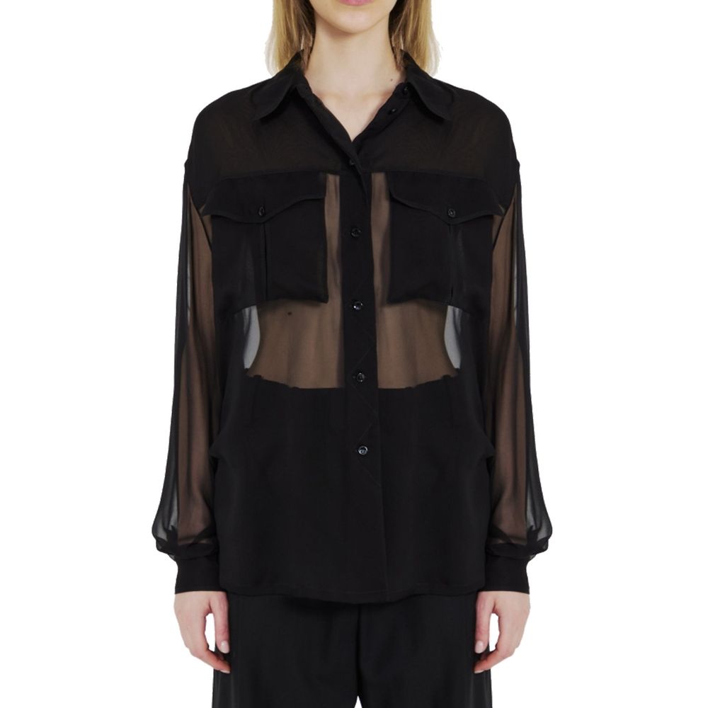 Saint Laurent Black Silk Dress Shirt