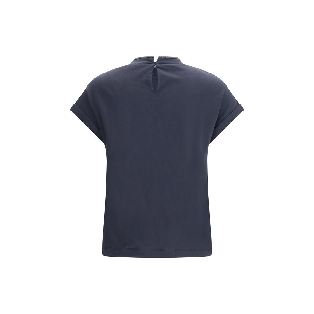 Brunello Cucinelli Blue Elastane T-Shirt