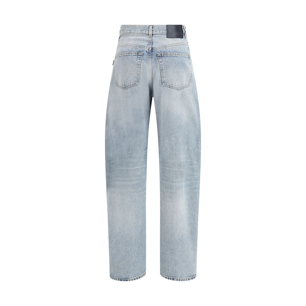 Haikure Blue Cotton Relaxed Fit Jeans
