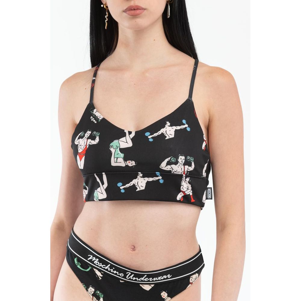 Moschino Black Polyester Tank Tops