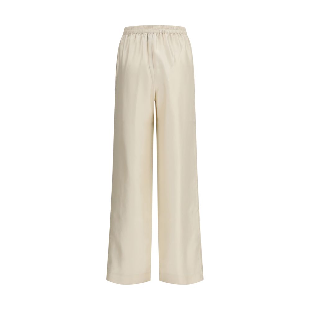 Loulou De Saison Beige Silk Casual Pants