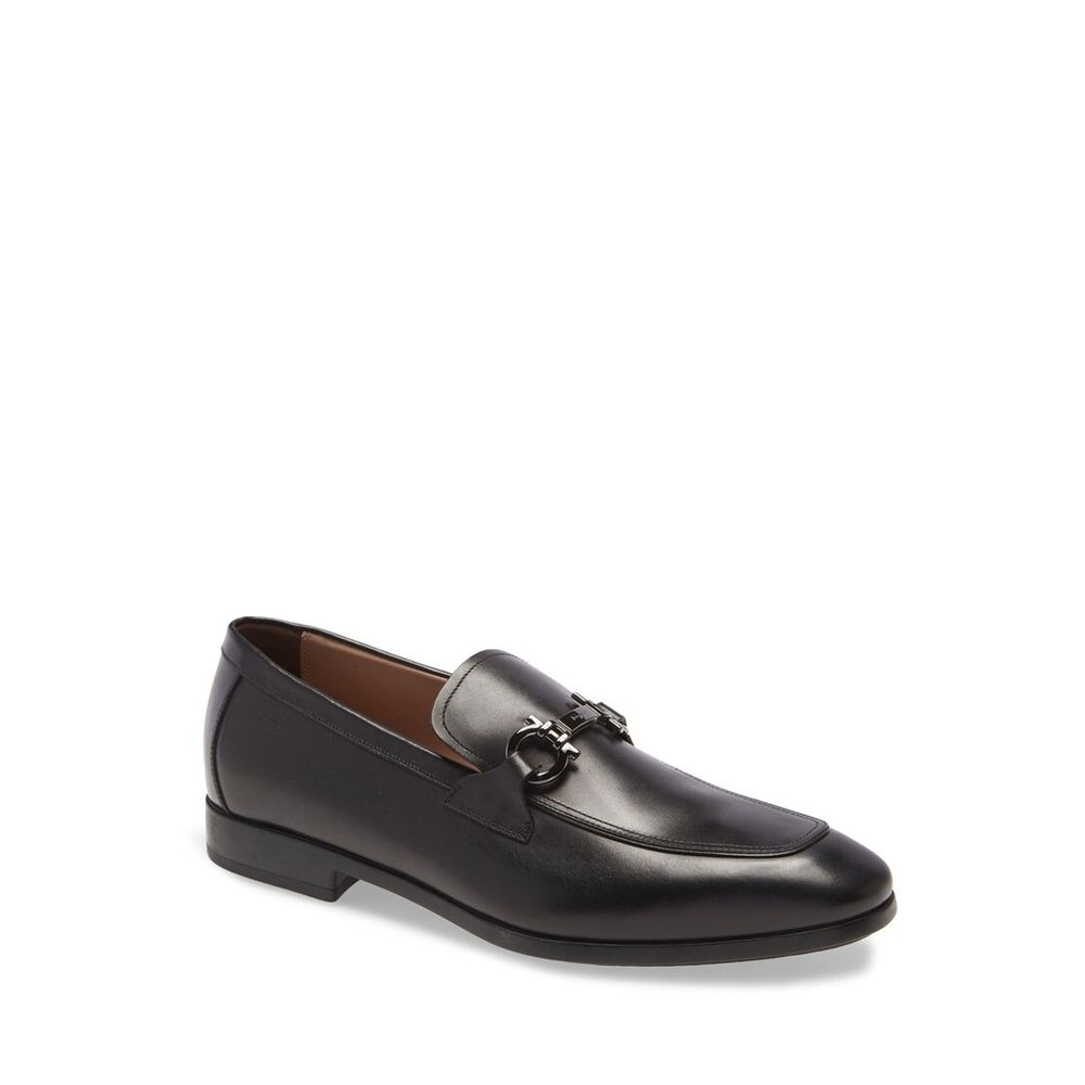 Salvatore Ferragamo Black Calfskin Slip-On Loafers