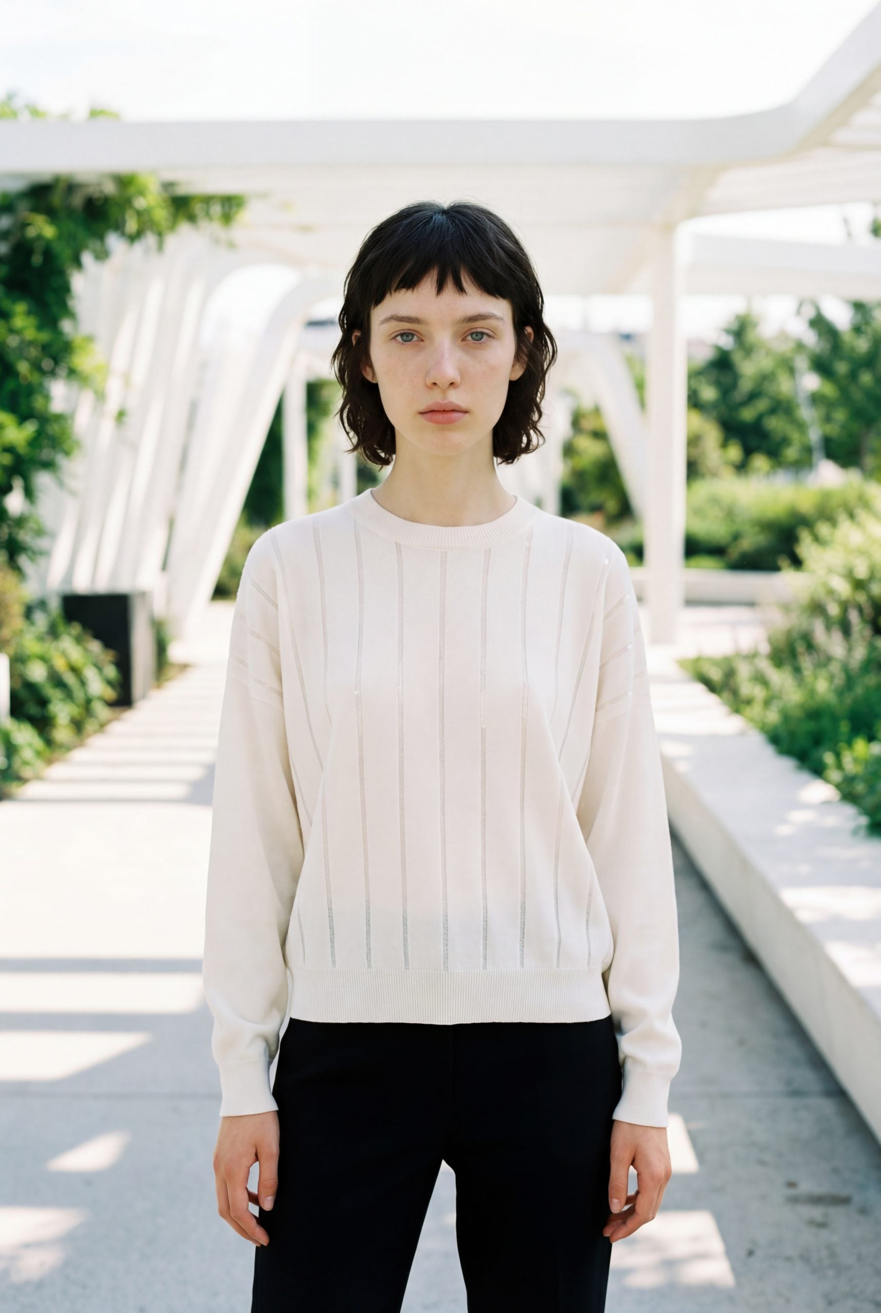 Brunello Cucinelli White Cashmere Sweater