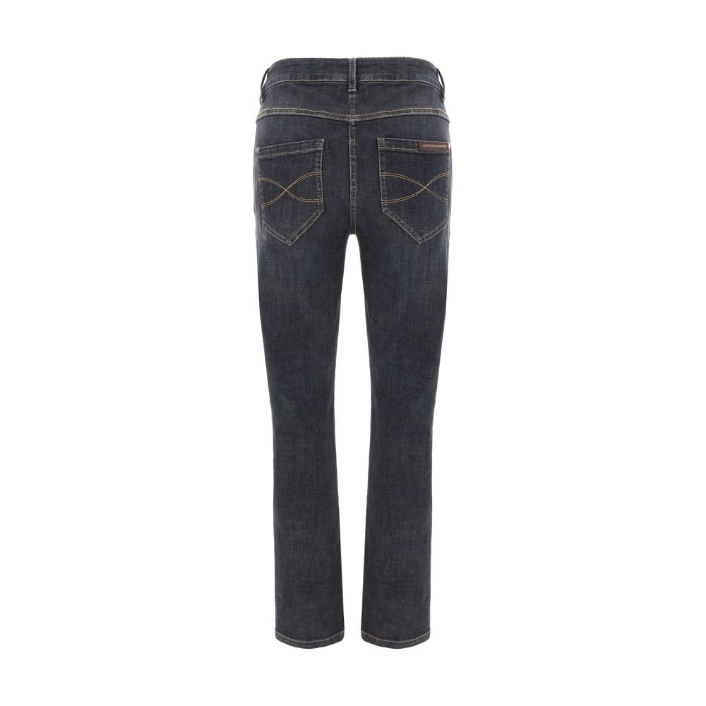 Brunello Cucinelli Black Cotton Skinny Jeans