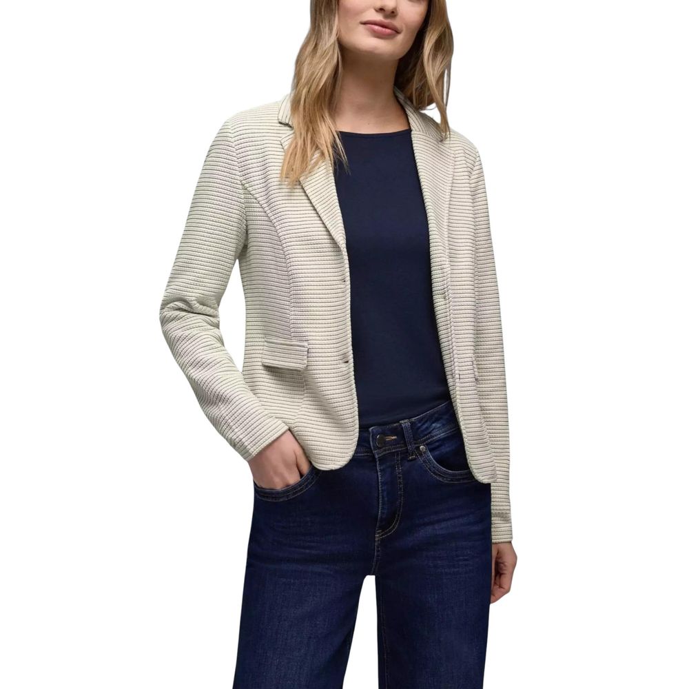 Street One Cream Polyester Blazer