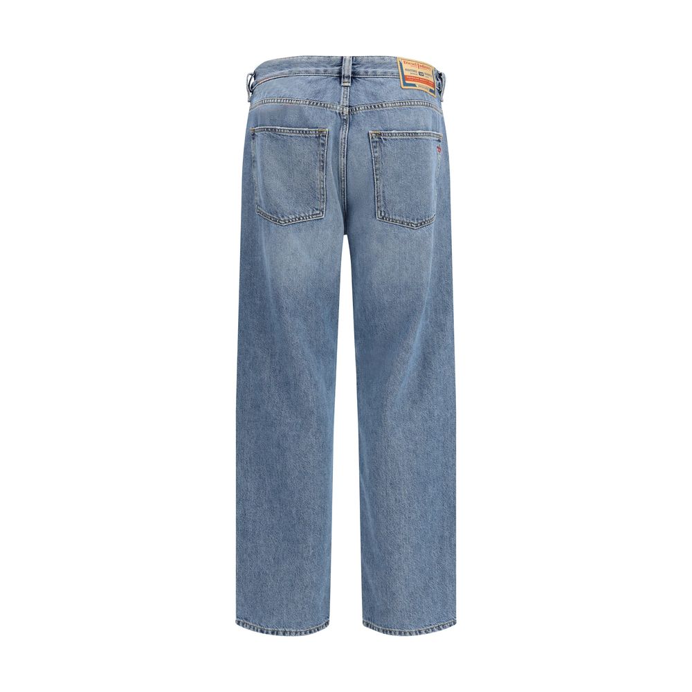 Diesel Blue Cotton Relaxed Fit Jeans