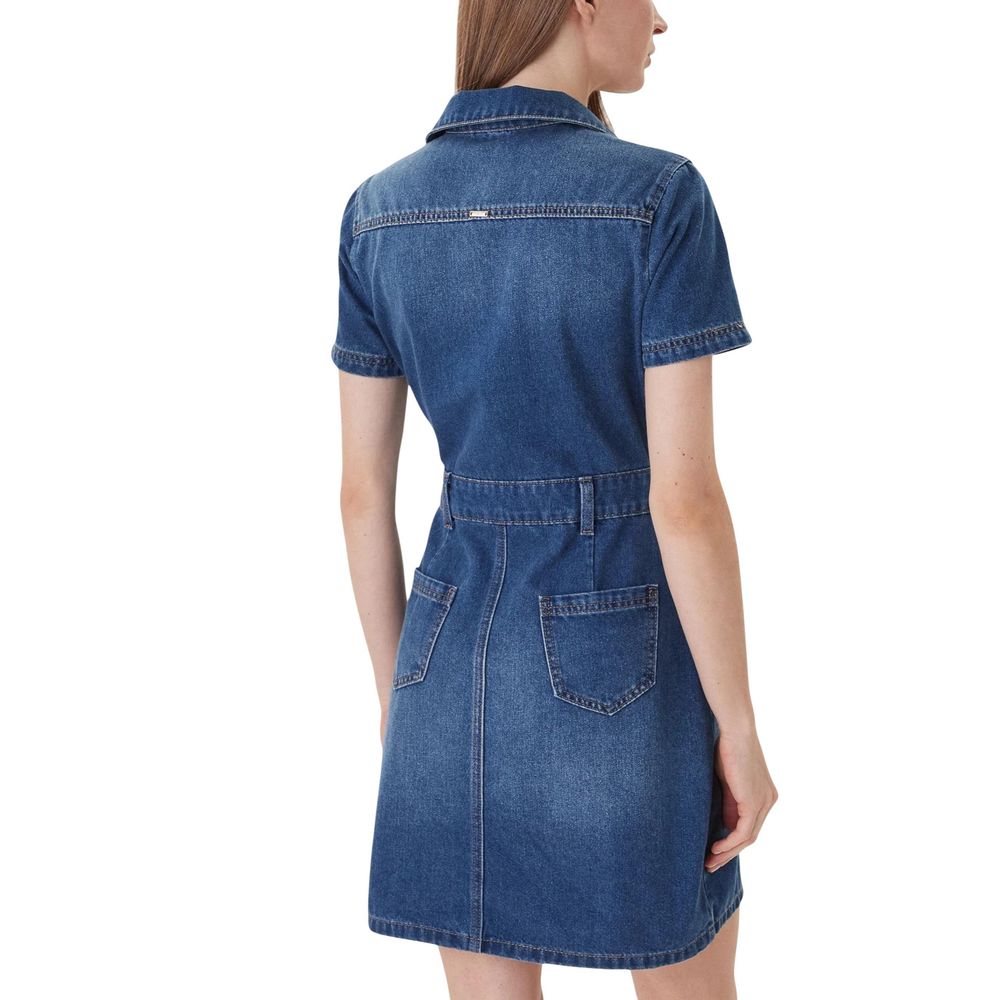 Morgan De Toi Blue Cotton Midi Dress