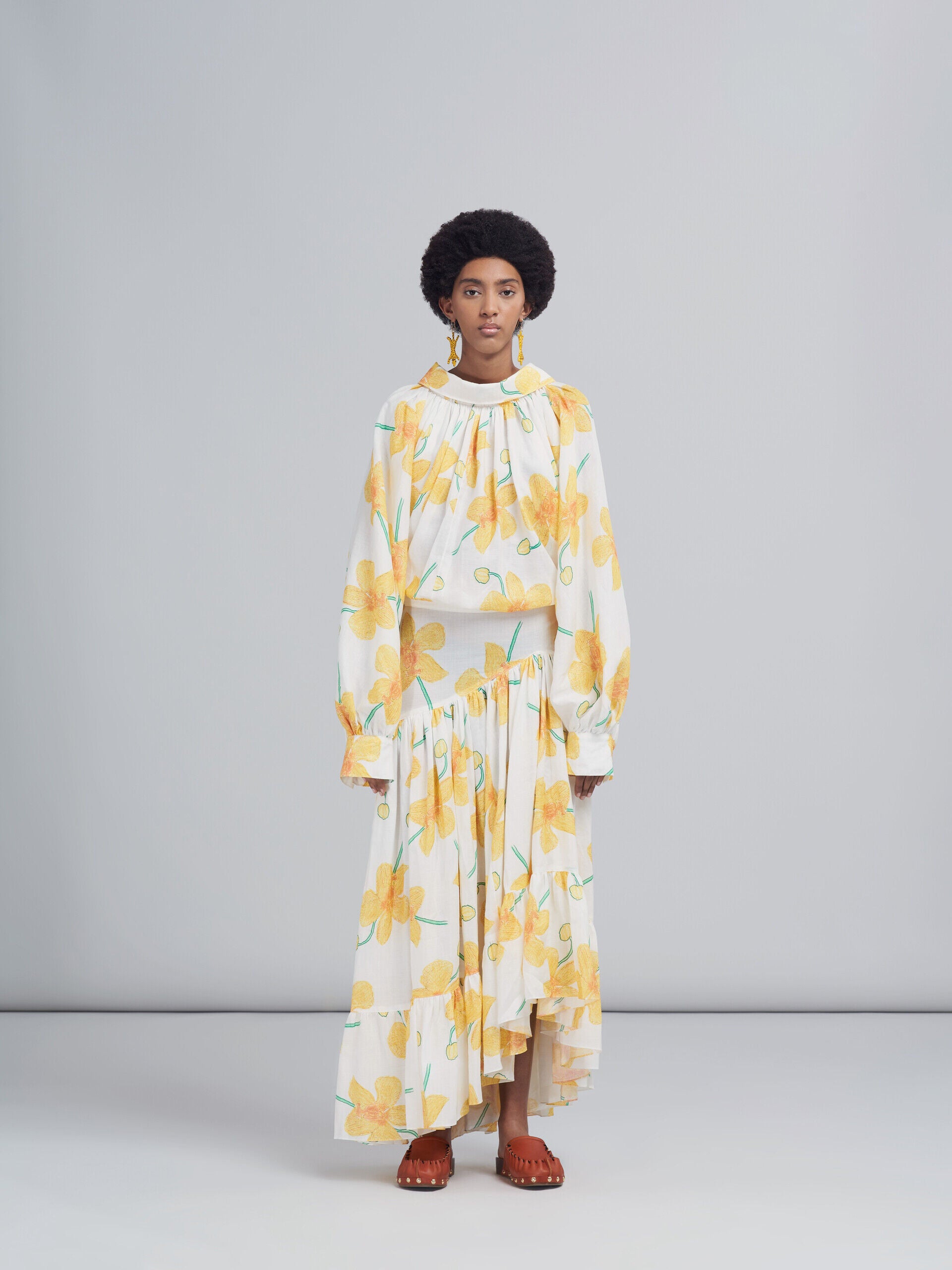 Marni Yellow Fibres Long Skirt