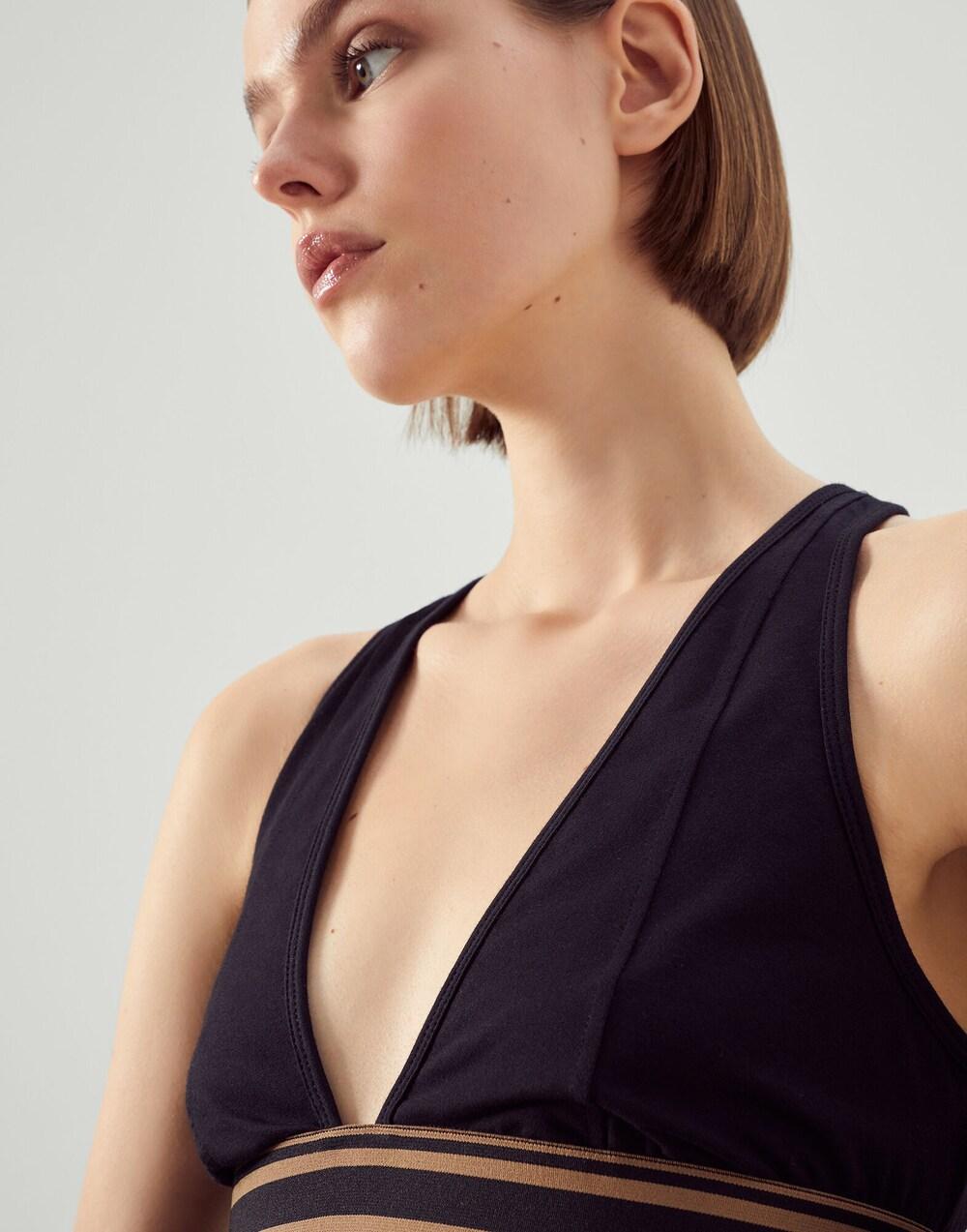 Brunello Cucinelli Black Cotton Sport Bra