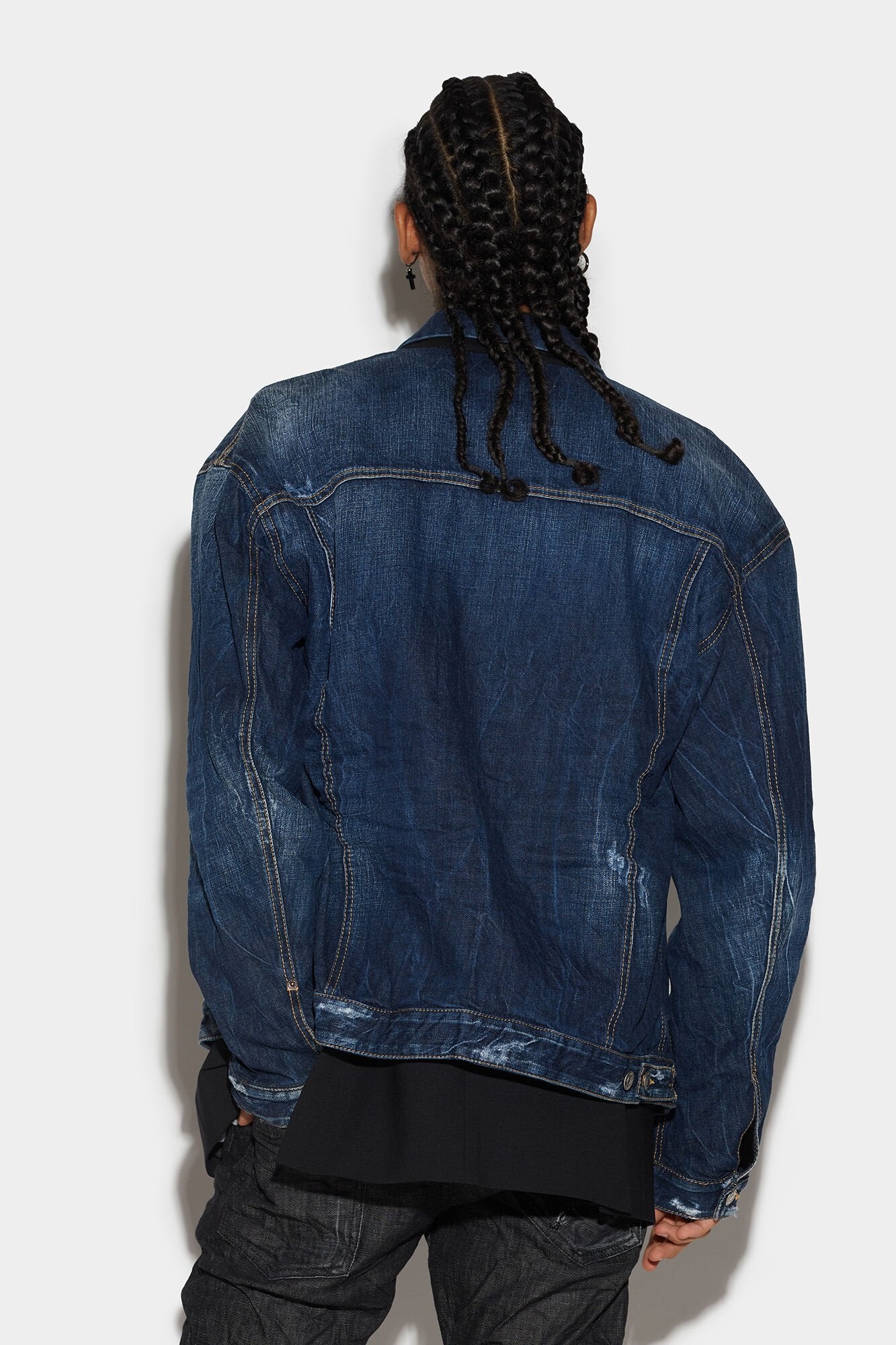Dsquared² Navy Blue Fibres Denim Jacket