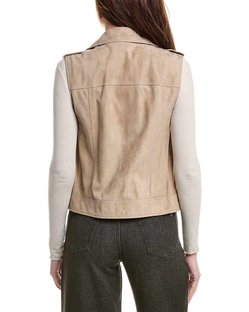 Brunello Cucinelli Beige Leather Jacket