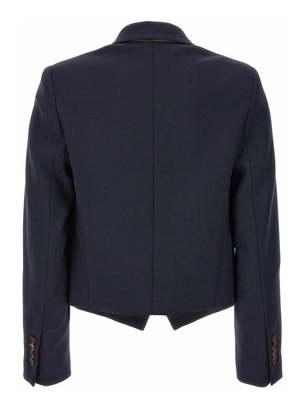 Brunello Cucinelli Blue Wool Jackets And Coat