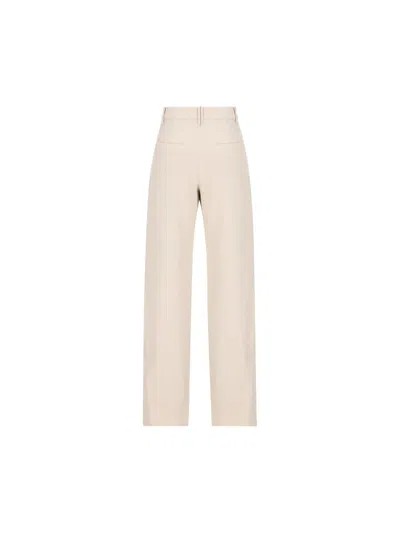Brunello Cucinelli White Cotton Casual Pants