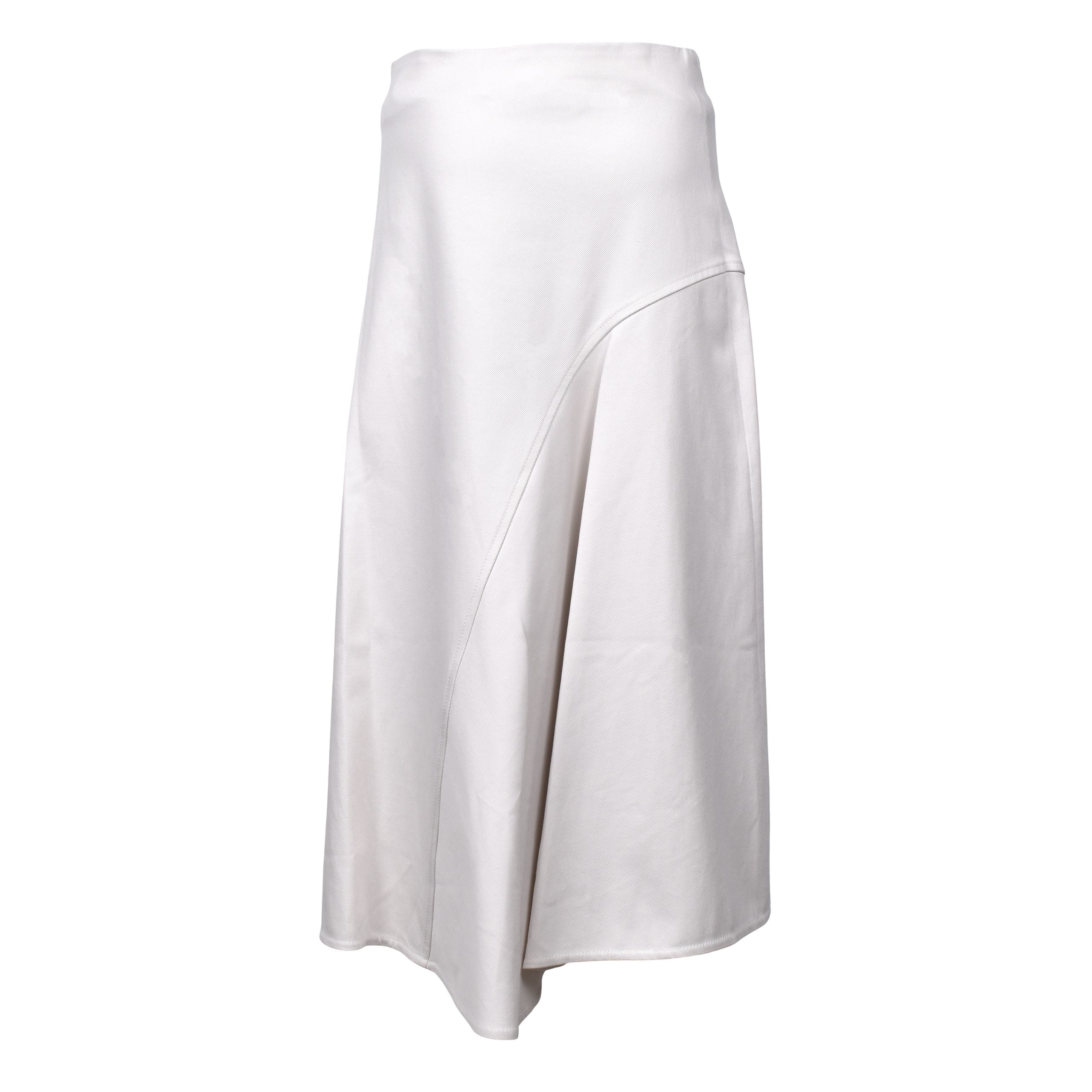 Brunello Cucinelli White Cotton Midi Skirt