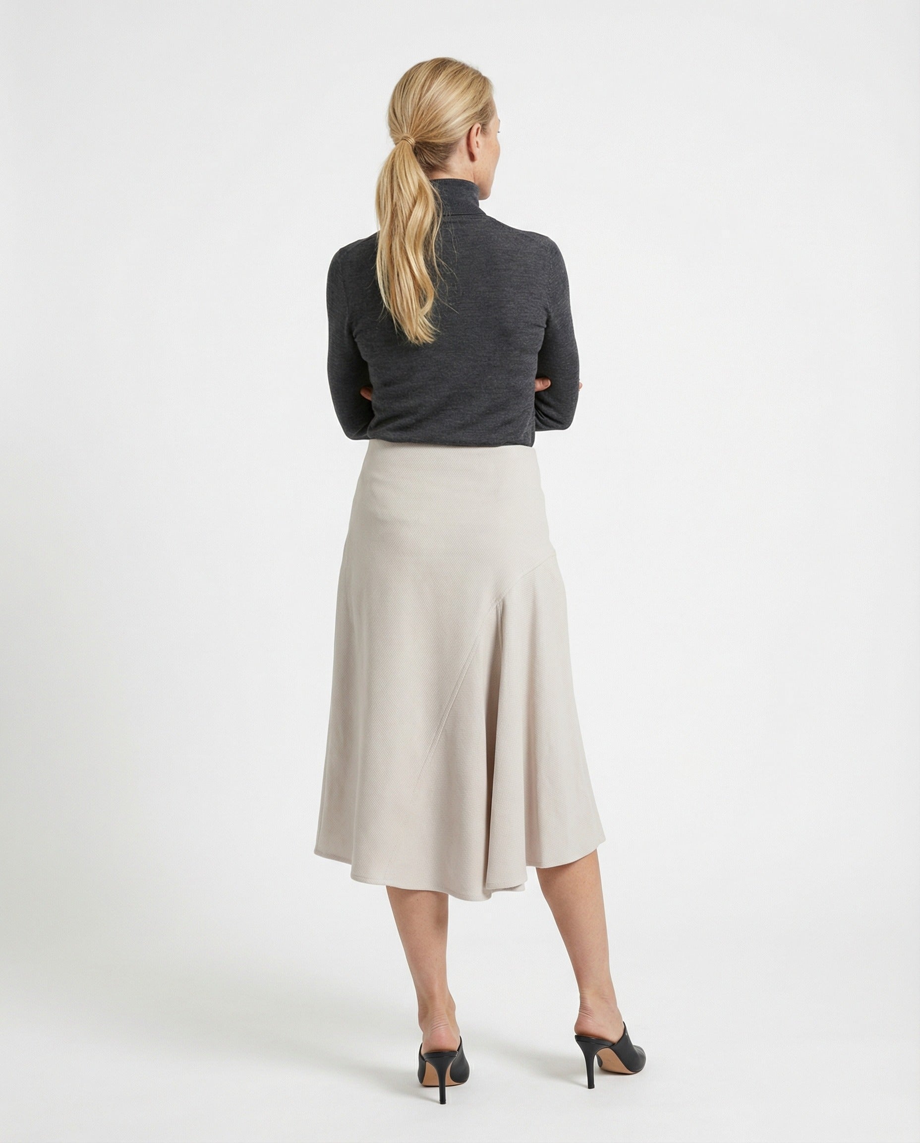 Brunello Cucinelli White Cotton Midi Skirt