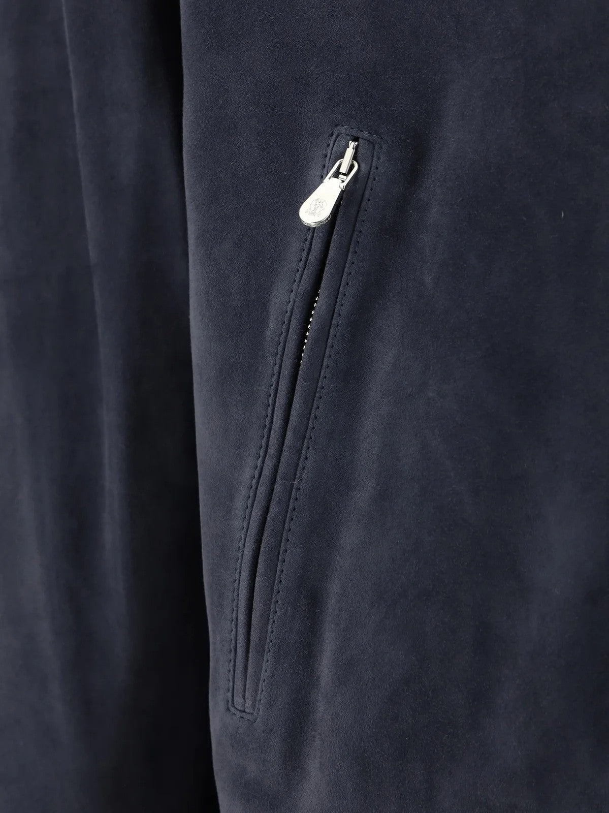 Brunello Cucinelli Blue Leather Jacket