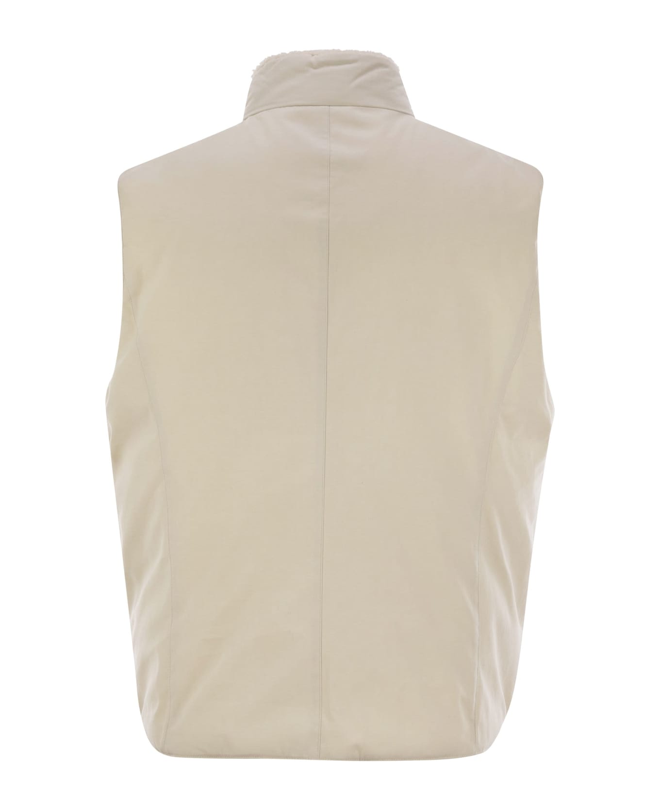 Brunello Cucinelli Bicolor Cotton Sleveless Jacket