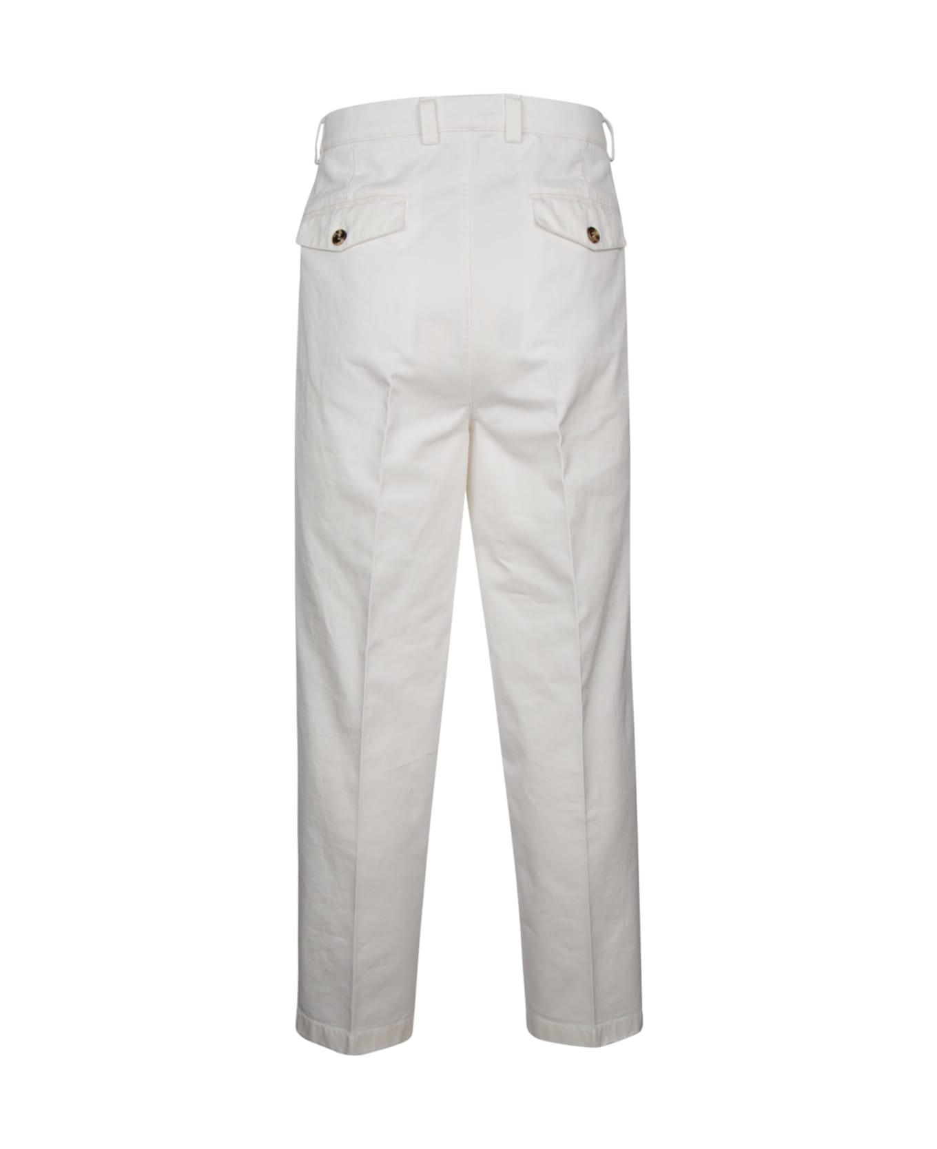 Brunello Cucinelli White Cotton Dress Pants