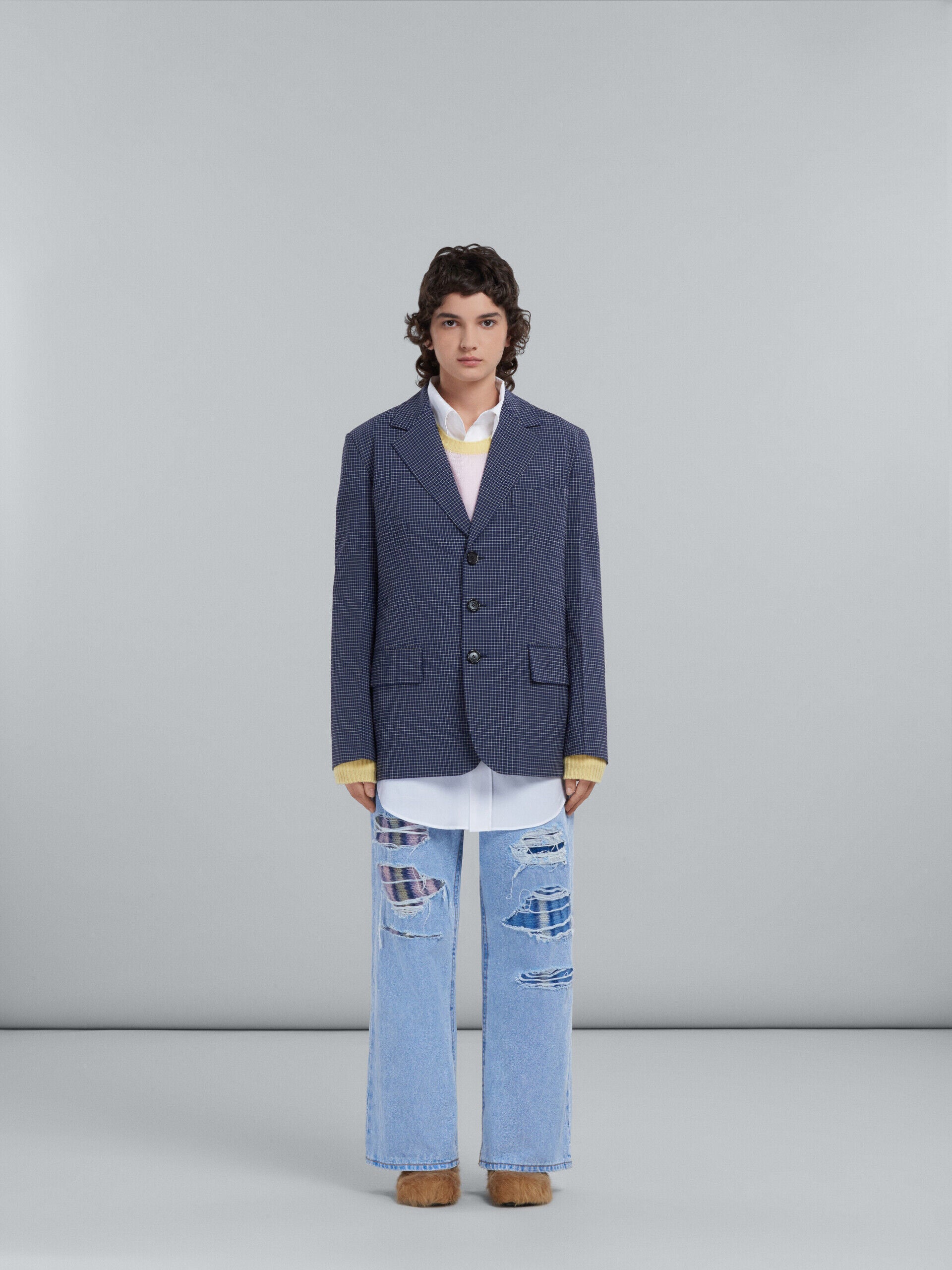 Marni Blue Fibres Coat