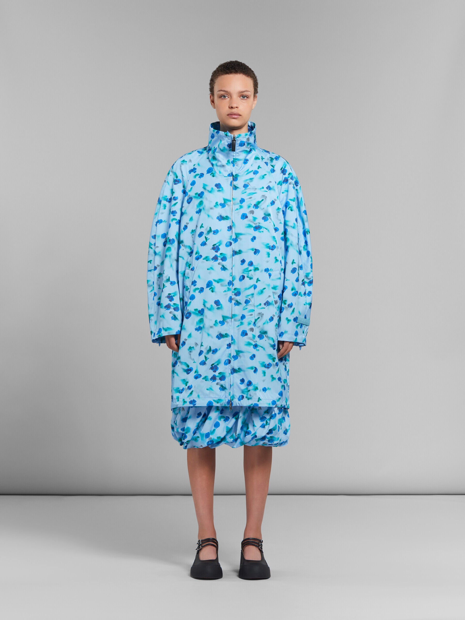 Marni Blue Fibres Rain Coat