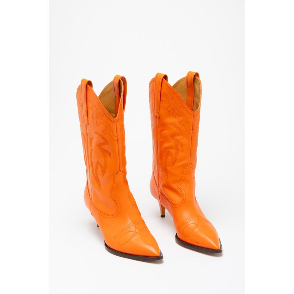 Moschino Orange Viscose High Heel Boots
