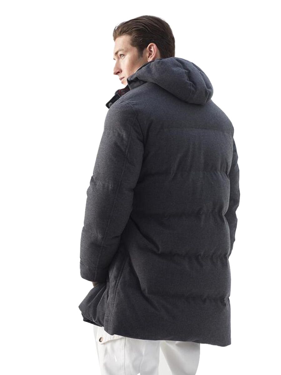 Brunello Cucinelli Gray Wool Parka