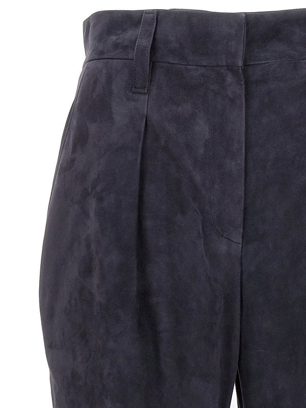 Brunello Cucinelli Blue Leather Pants