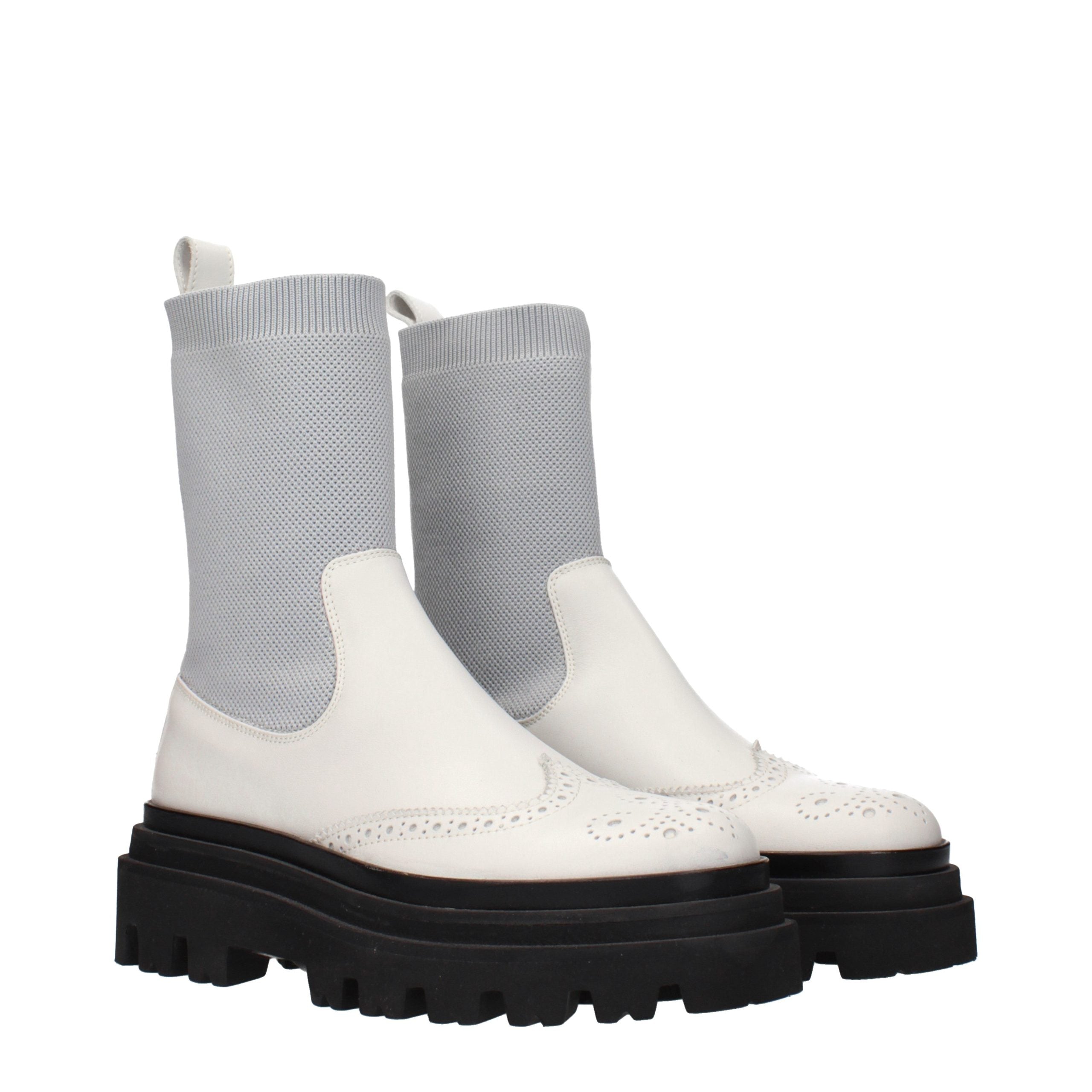 Eleventy Gray Leather Chelsea Boots