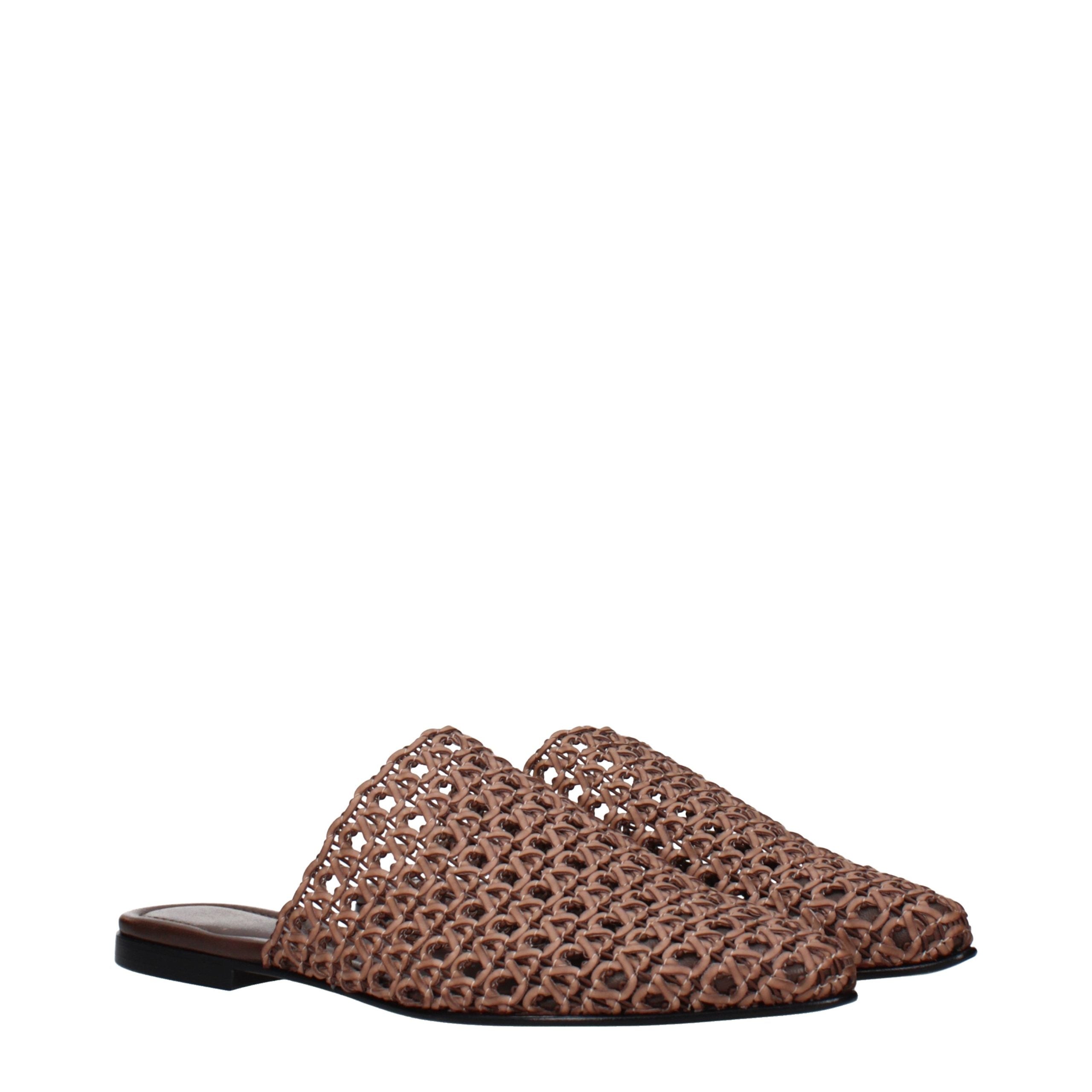 Eleventy Brown Leather Slippers