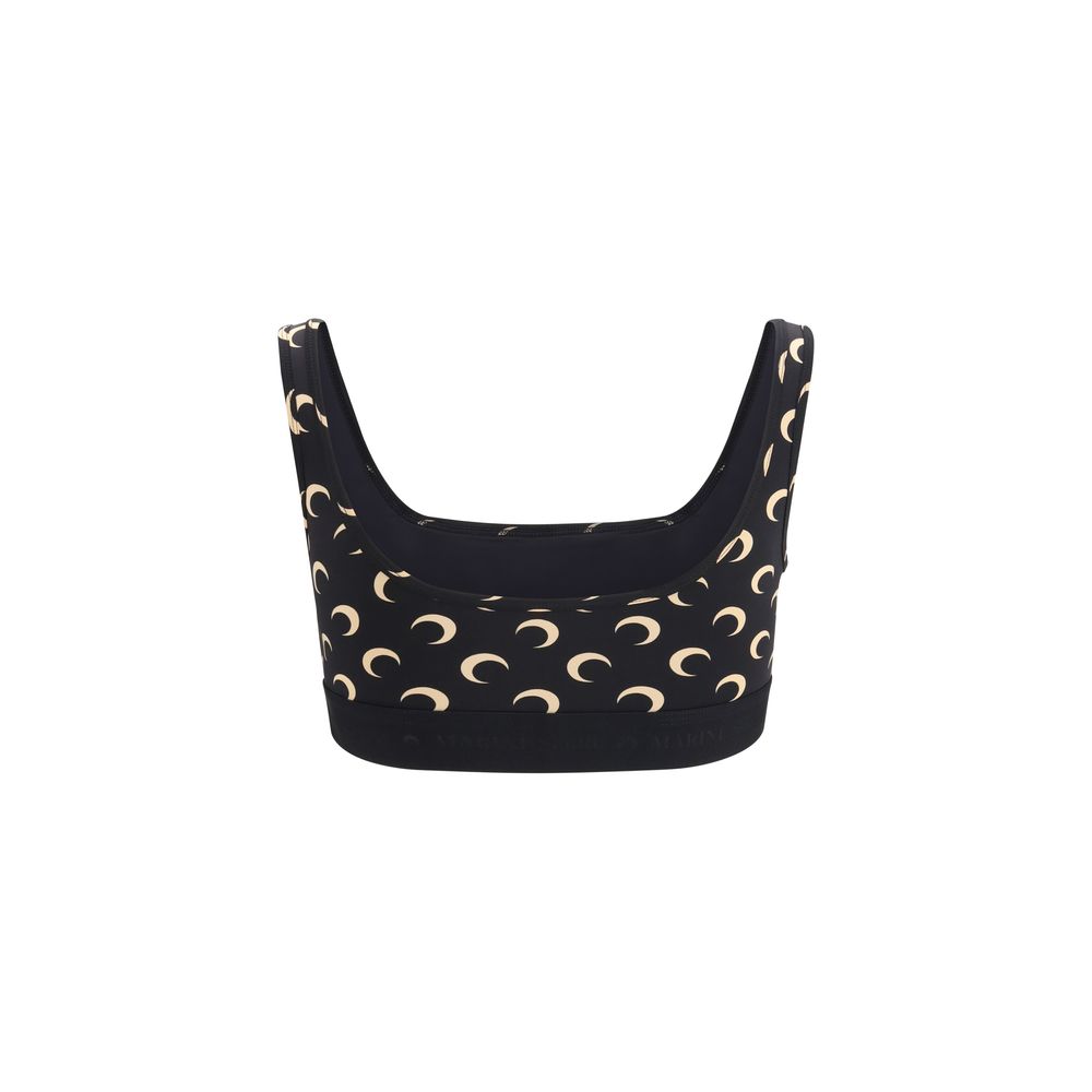 Marine Serre Black Polyamide Sport Bra