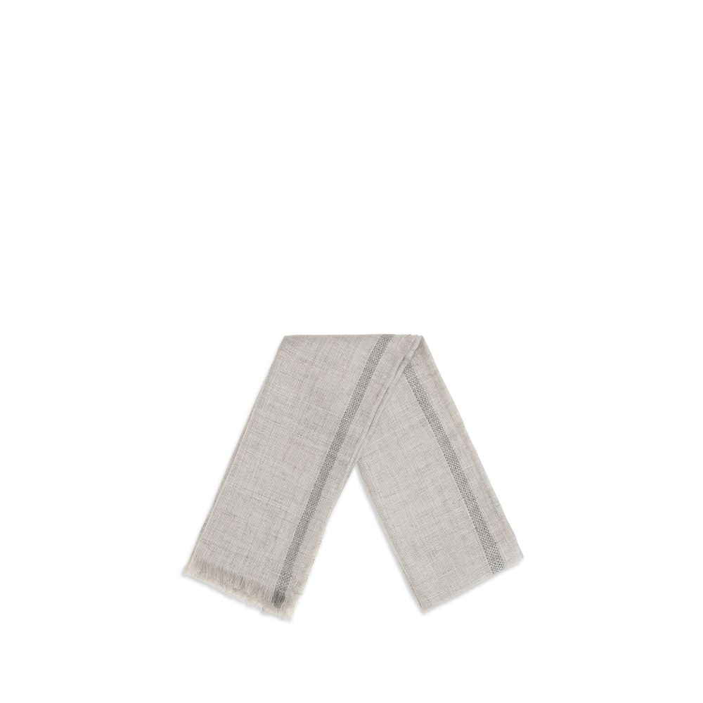 Brunello Cucinelli Gray Linen Scarf