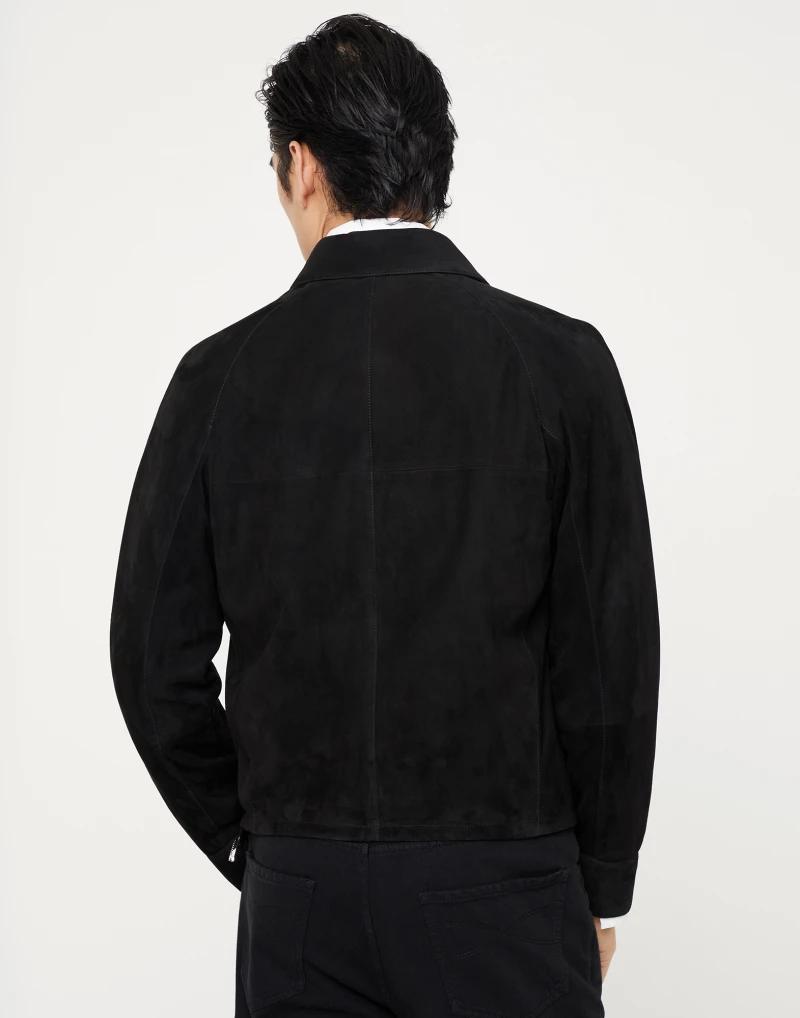 Brunello Cucinelli Black Leather Jacket
