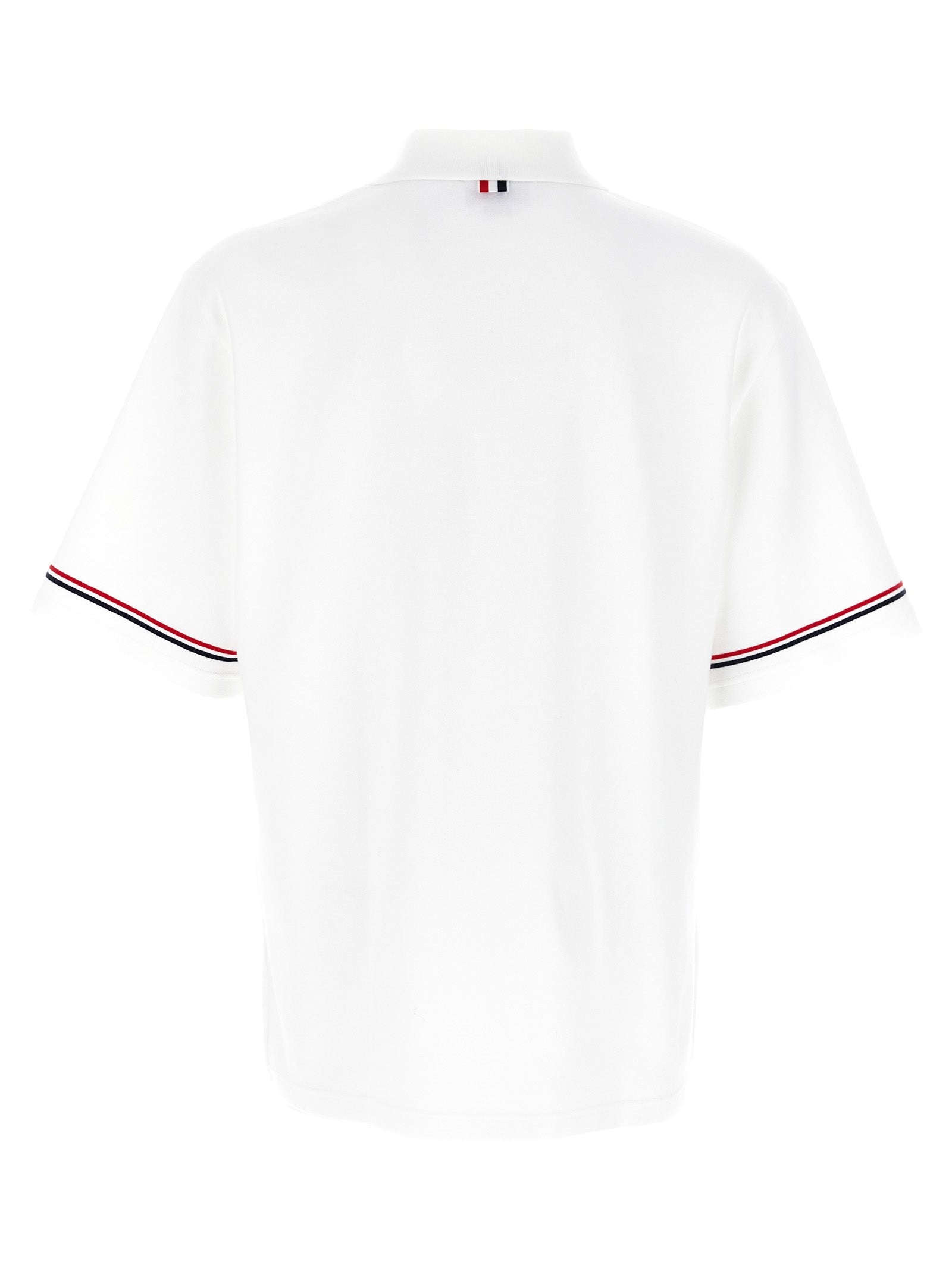 Thom Browne White Cotton Polo Shirt