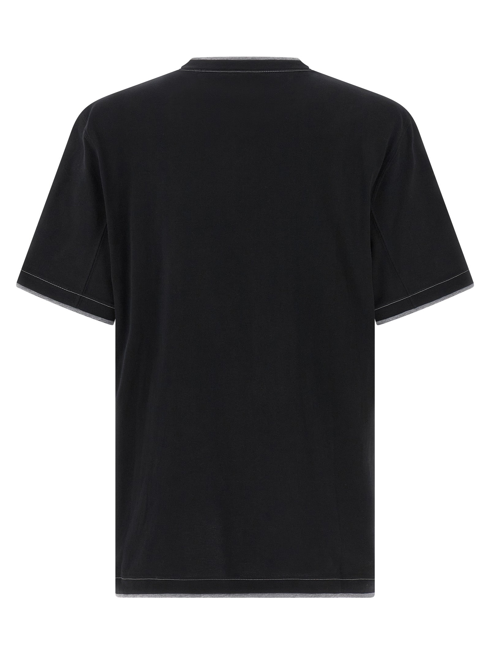 Brunello Cucinelli Black Cotton T-Shirt