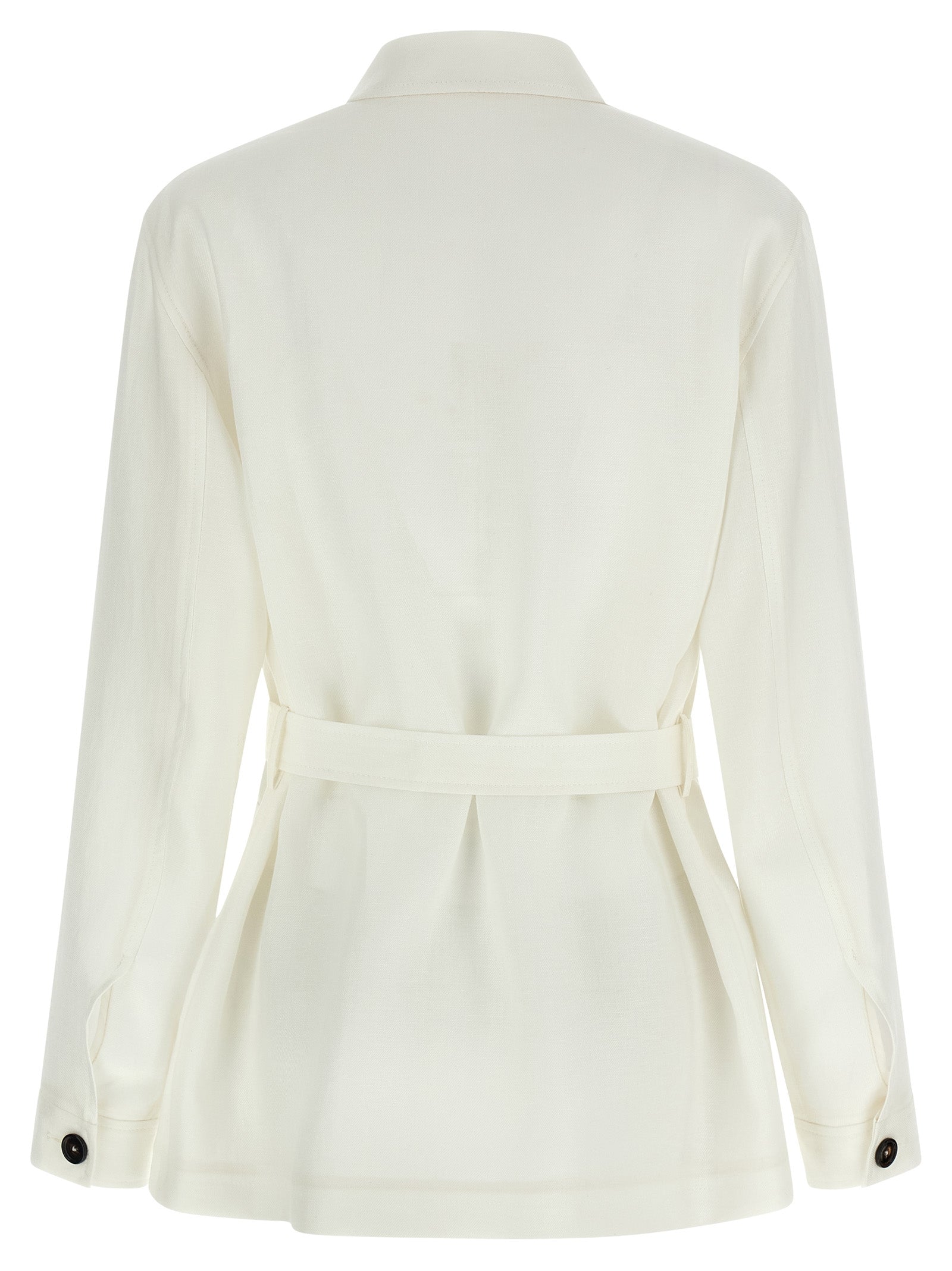 Tagliatore White Linen Shell Jacket