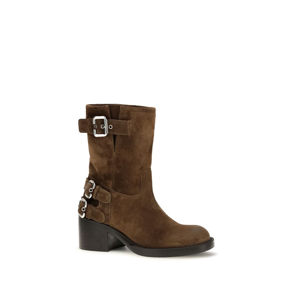 Chloé Brown Calf Leather Bos Taurus Ankle Boots