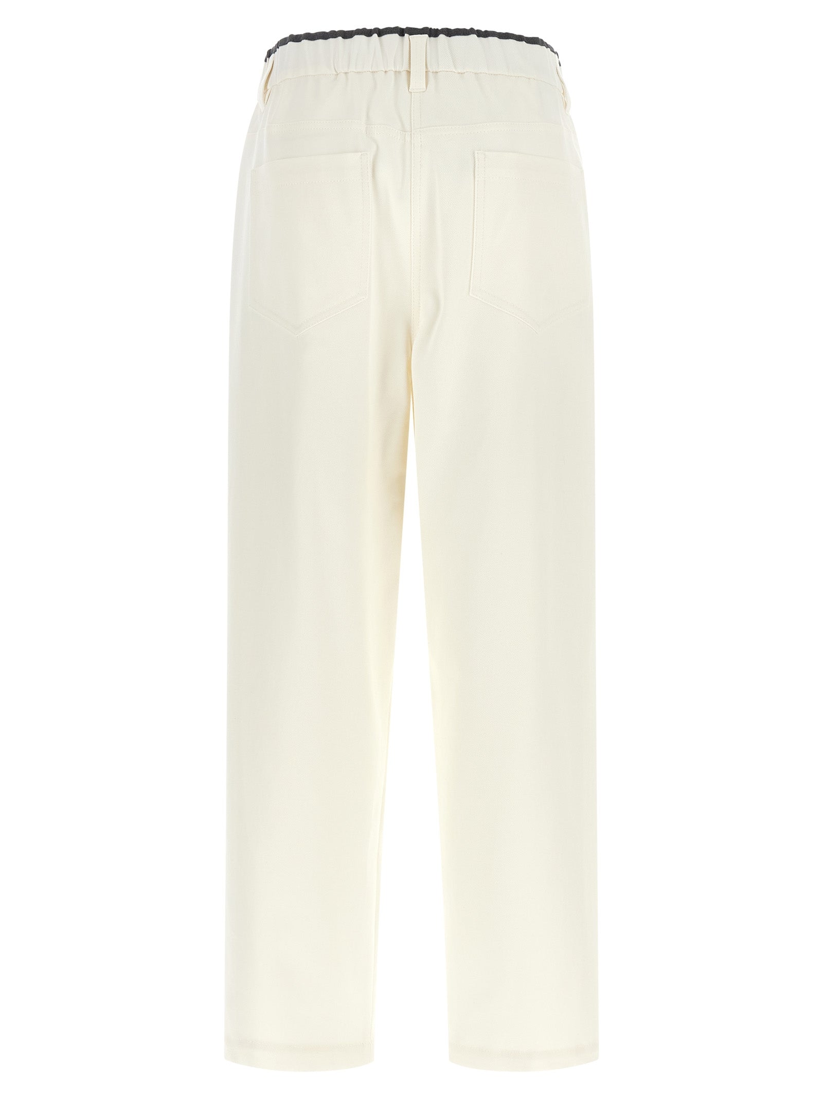Brunello Cucinelli White Cotton Casual Pants