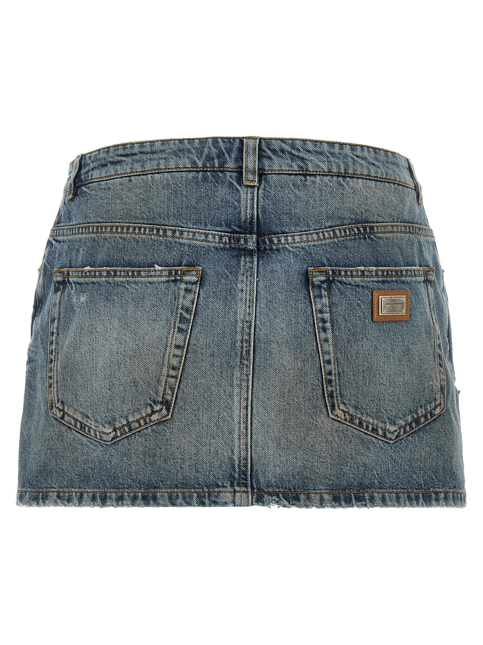Dolce & Gabbana Blue Cotton Long Skirt