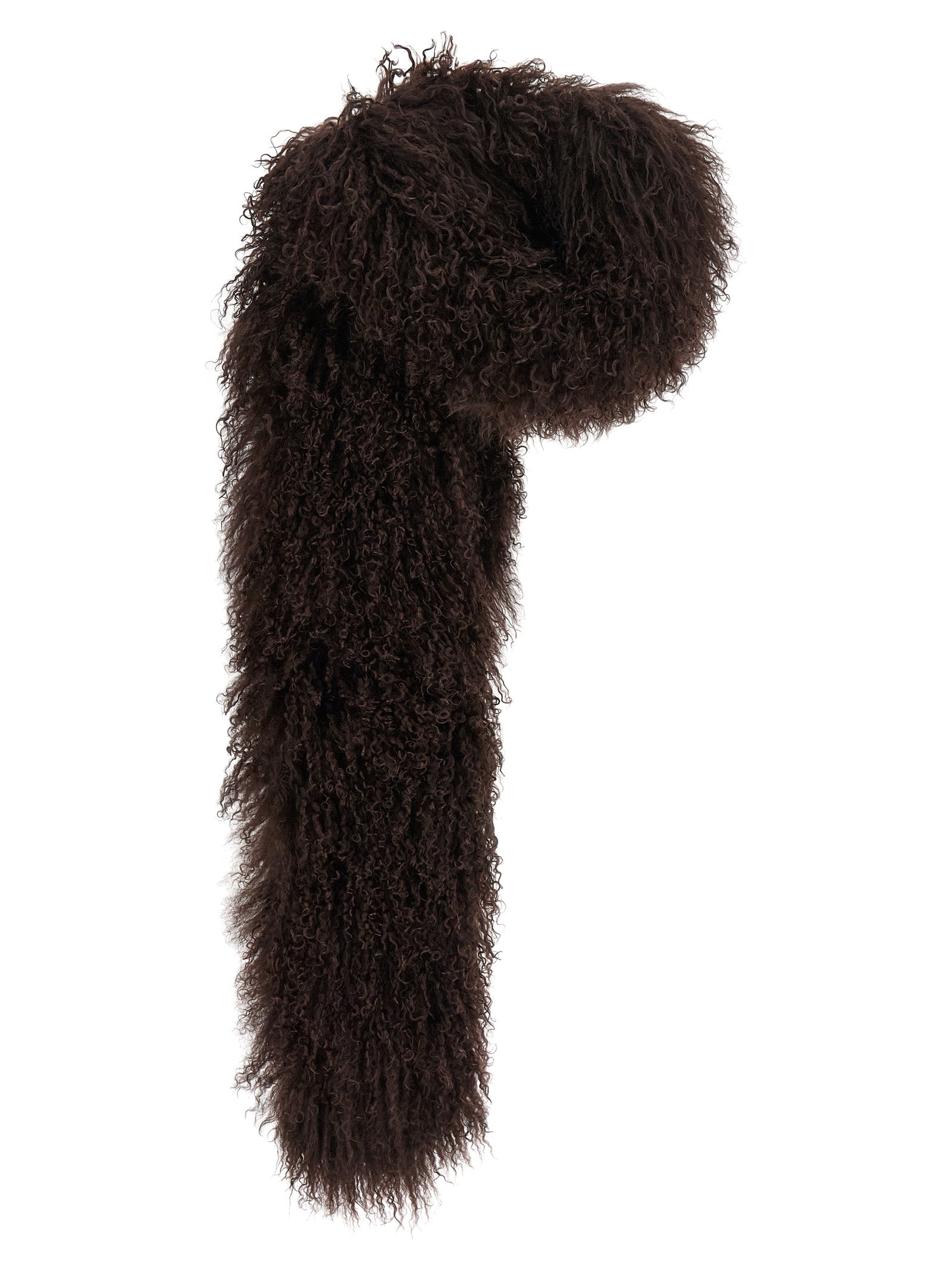 Yves Salomon Brown Lamb Fur Scarf