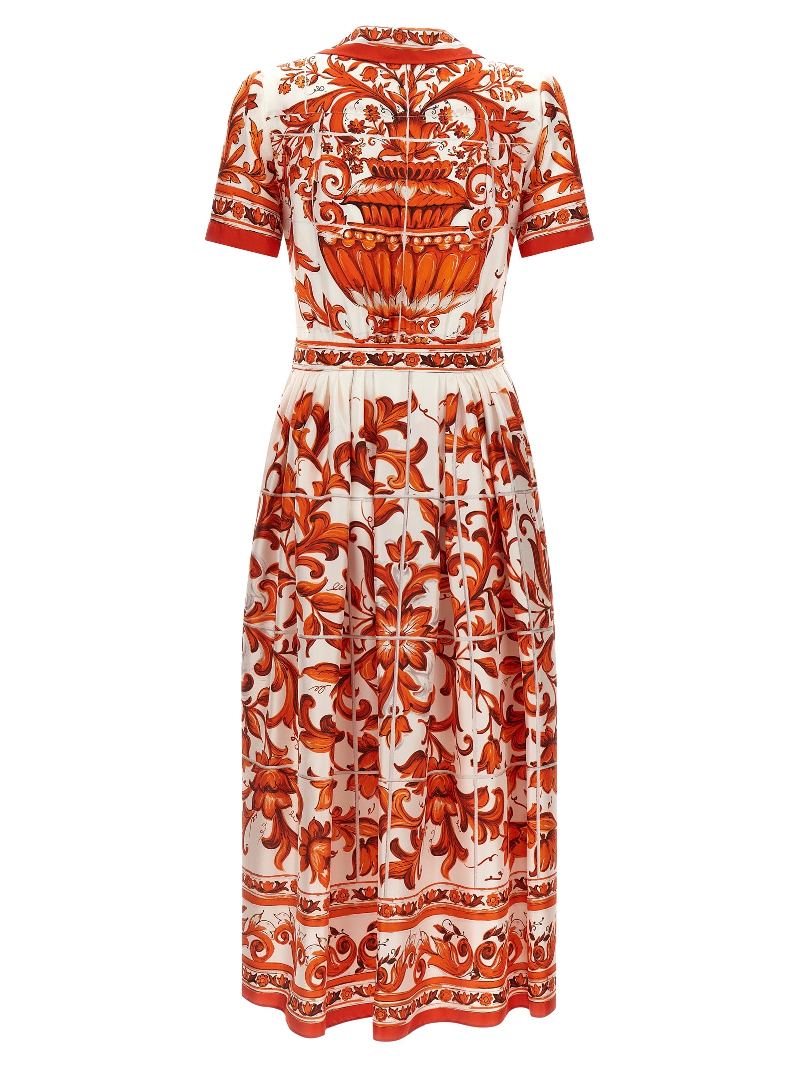 Dolce & Gabbana Orange Silk Midi Dress