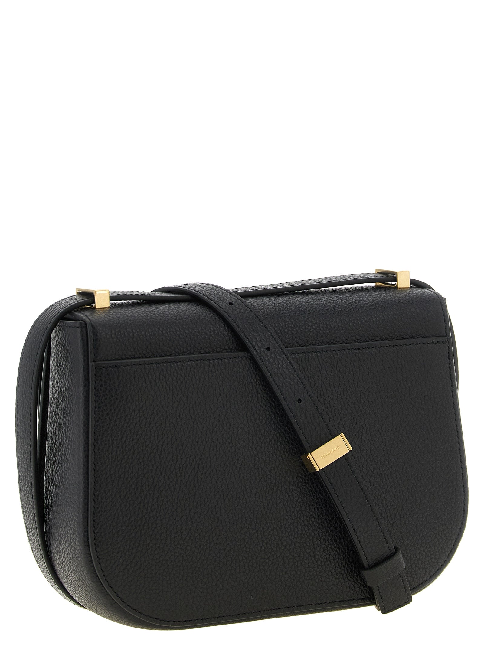 Ferragamo Black Calfskin Crossbody Bag