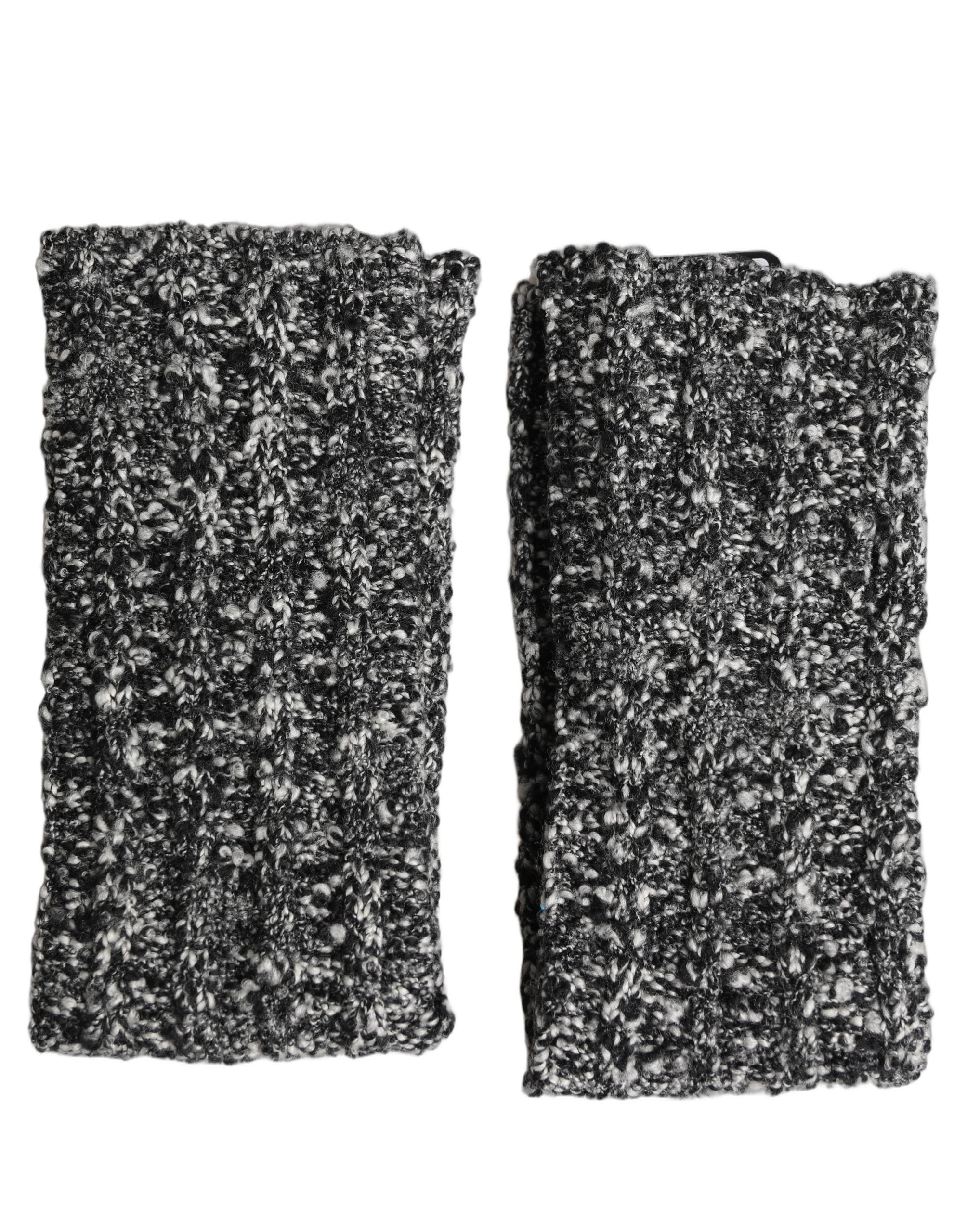 Dolce & Gabbana Sleeves Black Wool Blend Knitted Warmer Arm