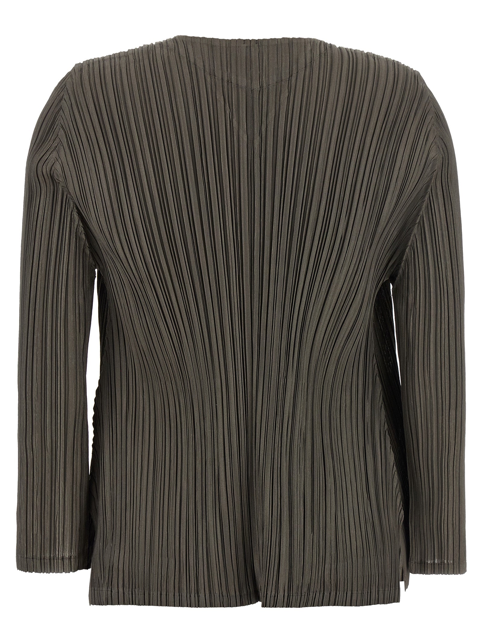 PLEATS PLEASE ISSEY MIYAKE Bicolor Polyester Cardigan