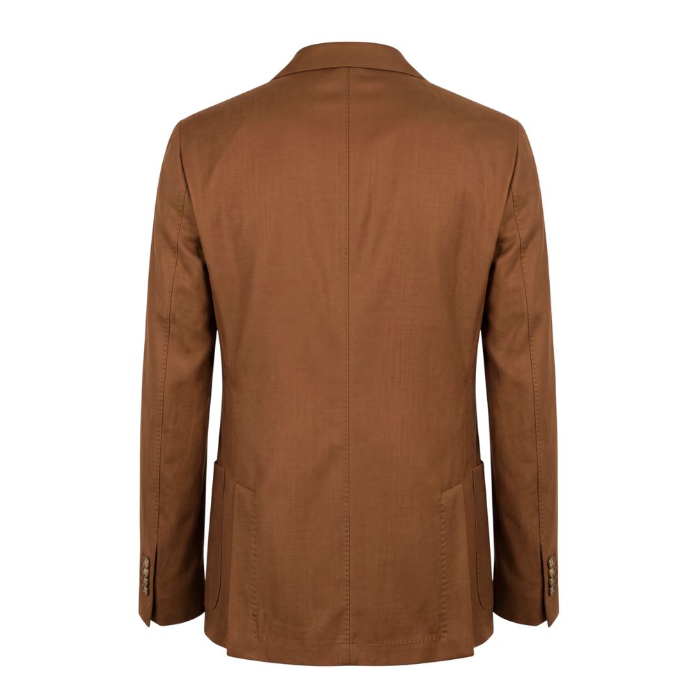 Roberto Pepe Luxury Brown Viscose Men Jacket