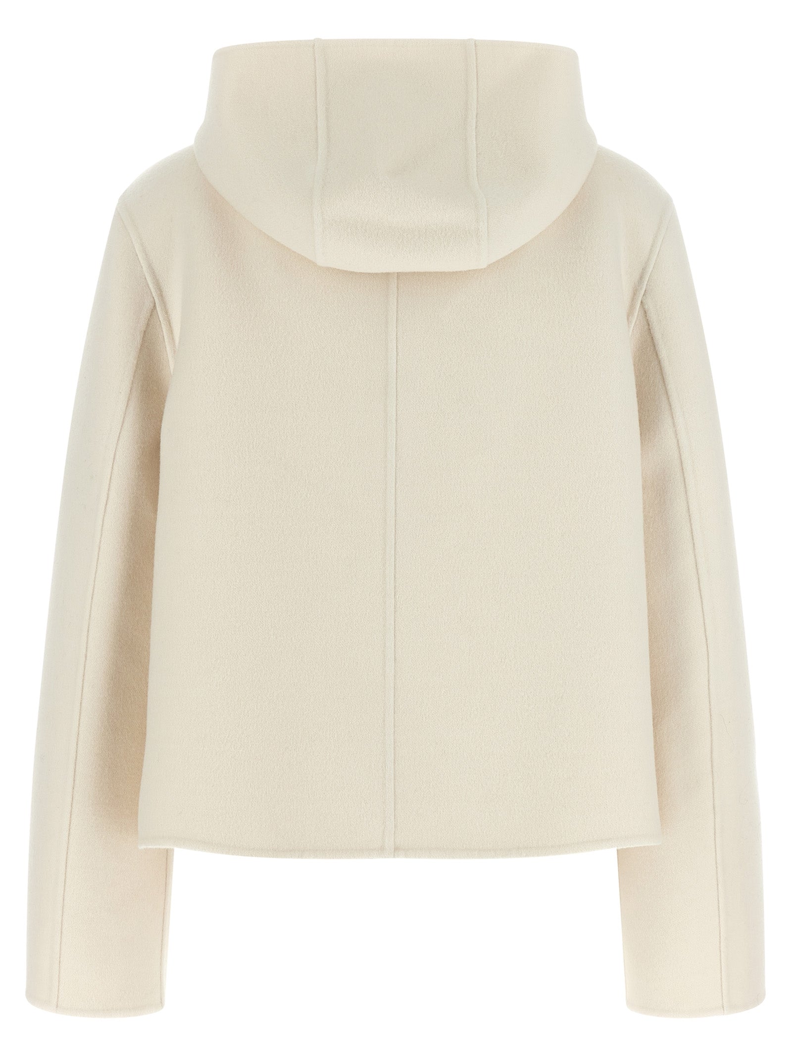 Fendi White Virgin Wool Full-Length Jacket